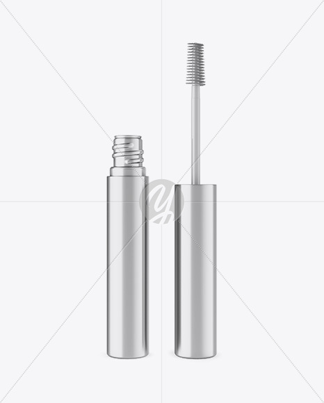 Opened Metallic Mascara Tube Mockup