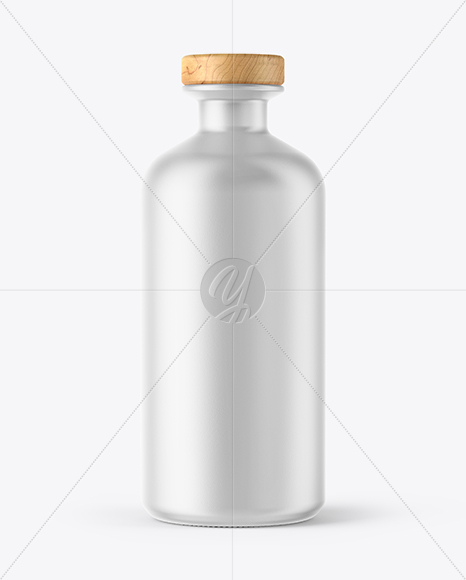 Ceramic Bottle with Wooden Cap Mockup