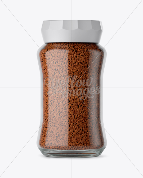 Clear Glass Jar With Dark Instant Coffee Mockup