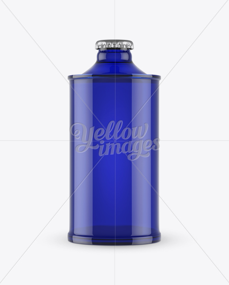 Blue Glass Bottle Mockup