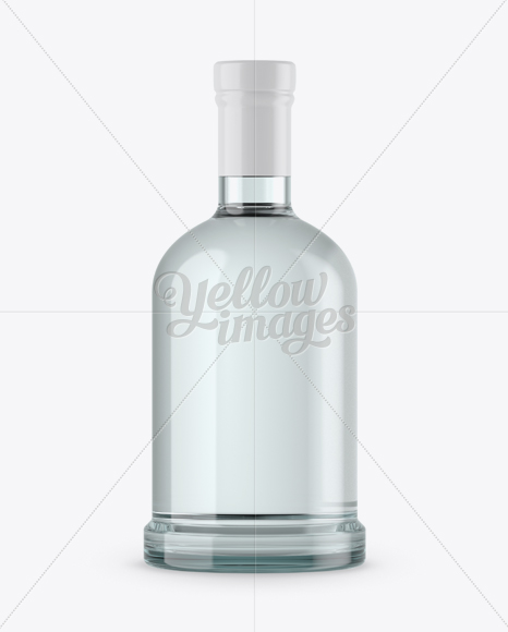 Clear Glass Bottle With Grappa Mockup