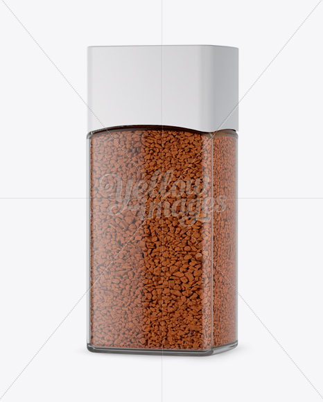 Clear Jar With Instant Coffee Mockup - Halfside View