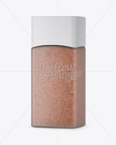 Frosted Jar With Instant Coffee Mockup - Halfside View