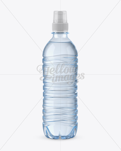 Blue PET Bottle With Sport Cap Mockup