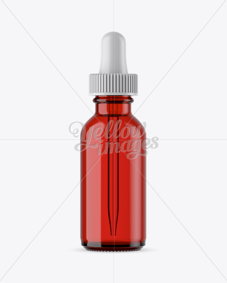 Red Glass E-Liquid Bottle Mockup