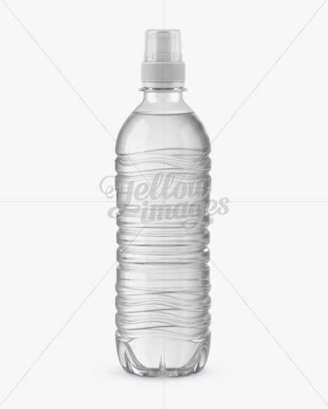 Clear PET Bottle With Sport Cap Mockup