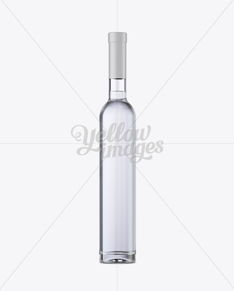 Clear Glass Vodka Bottle Mockup - Front View