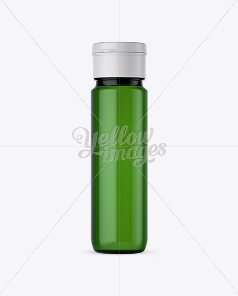 Green Glass Fruit Liqueur Bottle Mockup