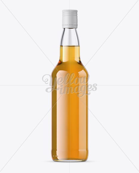 Clear Glass Whiskey Bottle Mockup