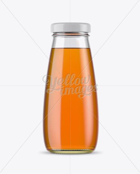 330ml Clear Glass Apple Juice Bottle Mockup