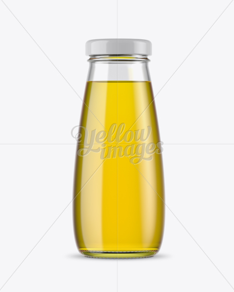 330ml Clear Glass Grape Juice Bottle Mockup