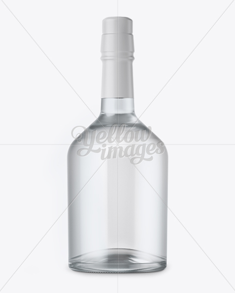 Clear Glass Vodka Bottle Mockup