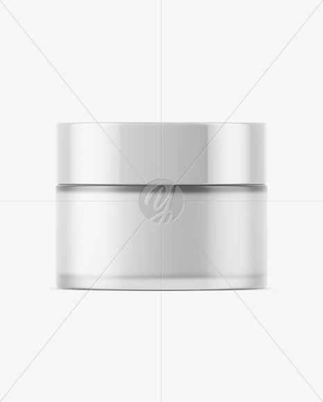 Frosted Glass Cosmetic Jar Mockup