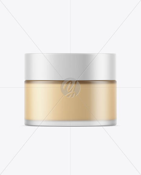 Frosted Glass Cosmetic Jar Mockup