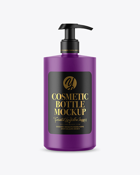 Matte Cosmetic Bottle with Pump Mockup - Matte+Cosmetic+Bottle+With+Batcher+Mockup+In+Bottle+Mockups+On