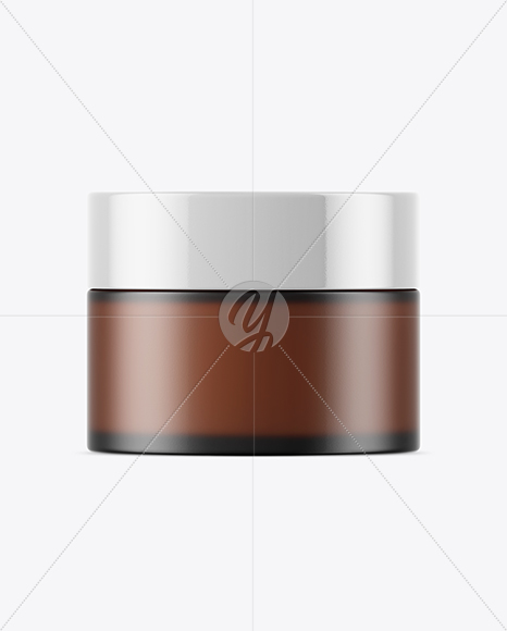 Frosted Amber Glass Cosmetic Jar Mockup Frosted Amber Glass Cosmetic Jar Mockup