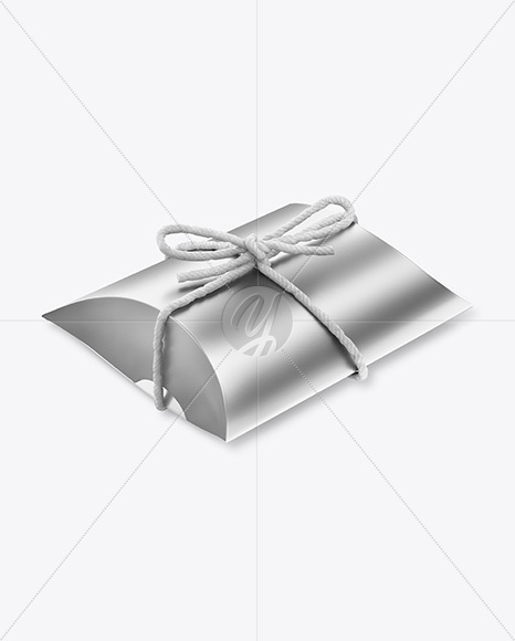 Metallic Gift Box w/ Thread Bow Mockup