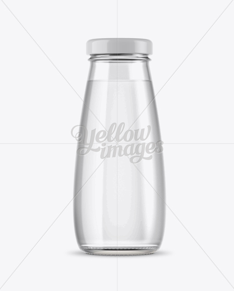 330ml Clear Glass Bottle with Water Mockup