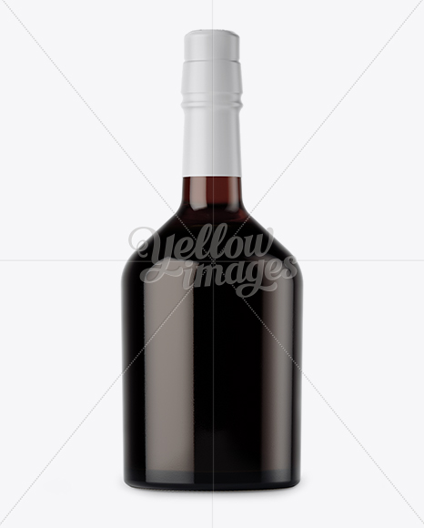 Dark Amber Glass Bottle Mockup