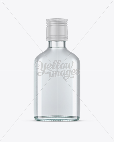 Clear Glass Vodka Bottle Mockup - Front View