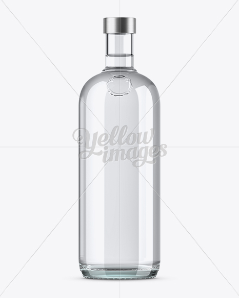 1L Clear Glass Vodka Bottle Mockup