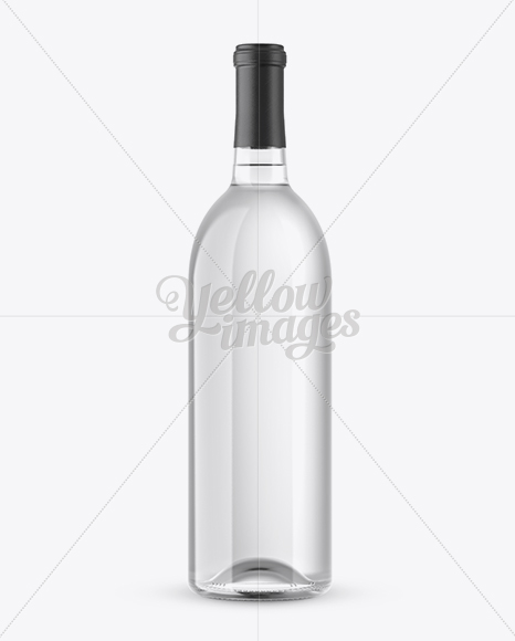 Clear Glass Bottle With Grappa Mockup