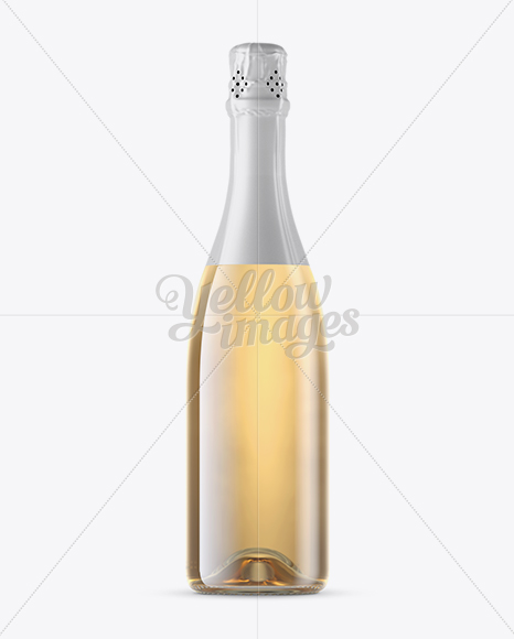 Clear Glass Champagne Bottle Mockup