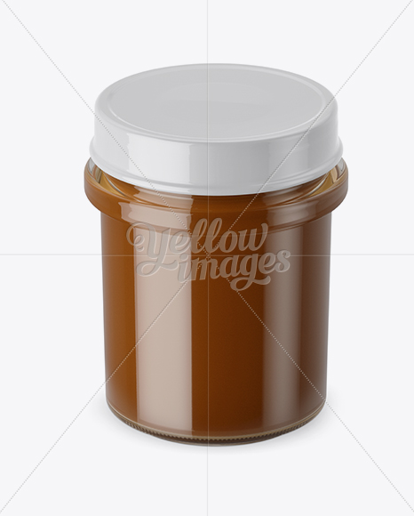 Nut Butter Glass Jar Mockup (High-Angle Shot)