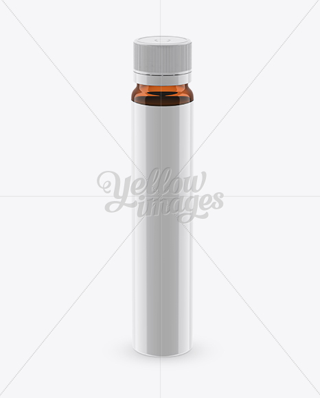 Amber Sport Nutrition Bottle Mockup - Front View (High-Angle Shot)