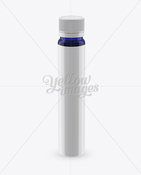 Blue Sport Nutrition Bottle Mockup - Front View (High-Angle Shot)