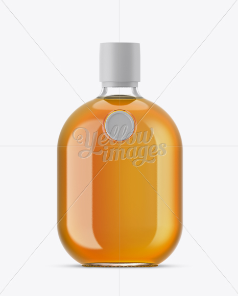 Clear Glass Whiskey Bottle Mockup