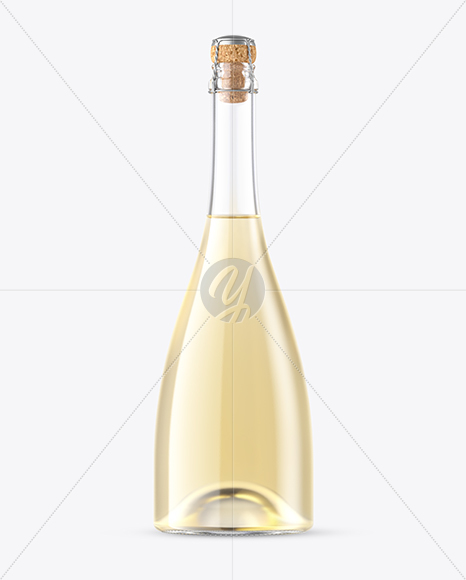 Clear Glass Lambrusco White Wine Bottle Mockup