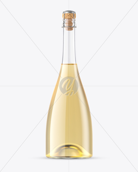 Clear Glass Lambrusco White Wine Bottle Mockup