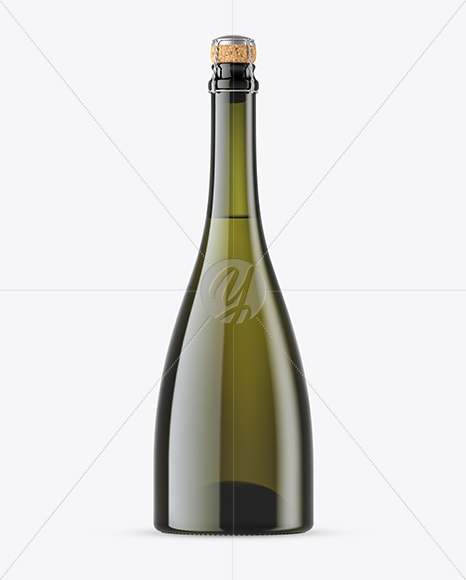 Green Glass Lambrusco White Wine Bottle Mockup