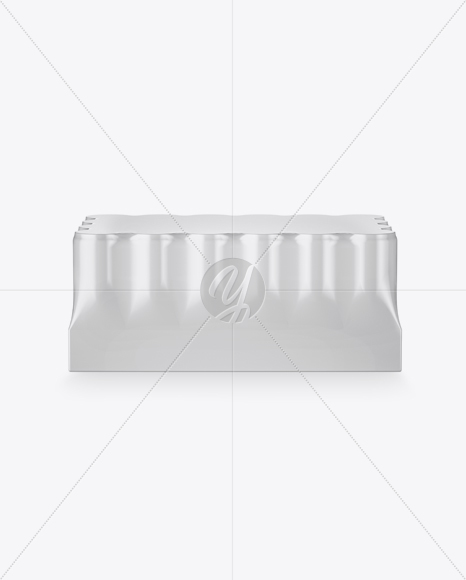 Glossy Pack with 24 Cans Mockup