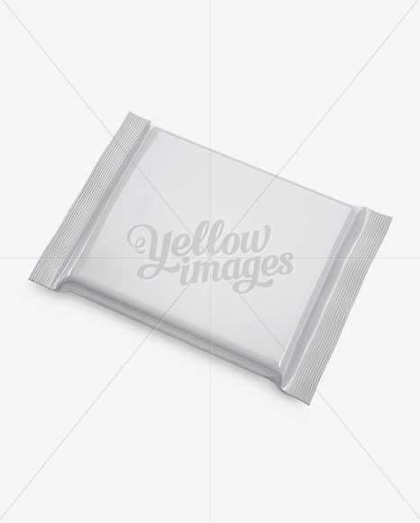 Glossy Square Chocolate Bar Mockup - Halfside View (High-Angle Shot)