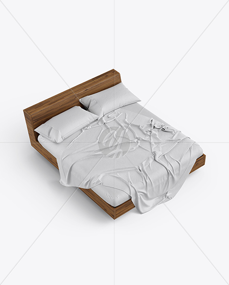 Wooden Double Bed Mockup