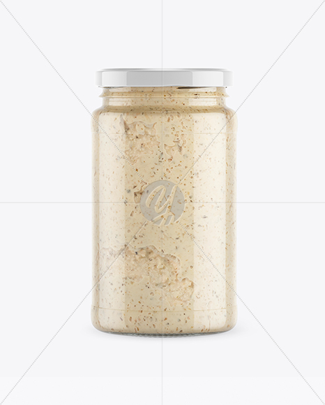 Clear Glass Jar w/ Sauce Mockup