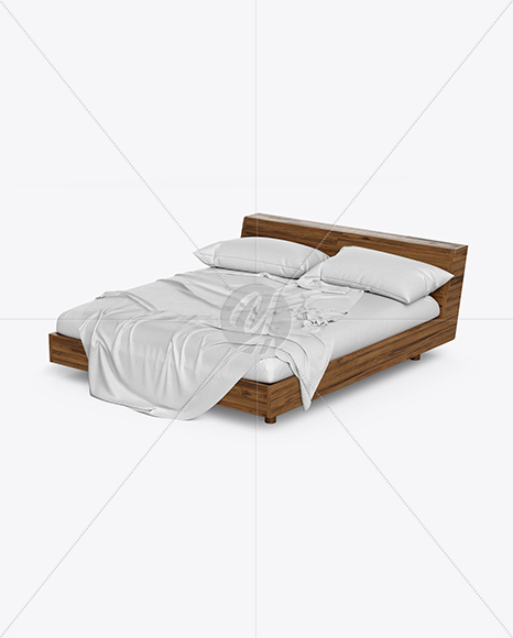 Wooden Double Bed Mockup