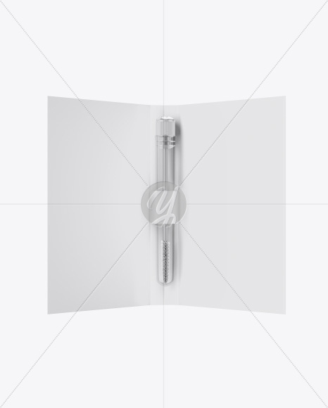 Cosmetic Brush with Paper Card Mockup