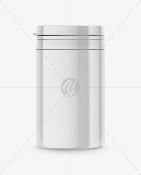 Glossy Plastic Jar Mockup - Front View