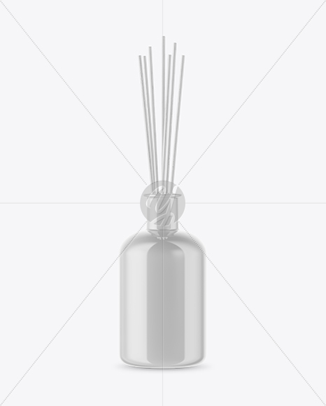 Glossy Bottle with Aroma Sticks Mockup Glossy Bottle with Aroma Sticks Mockup