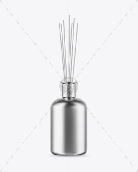 Metallized Bottle with Aroma Sticks Mockup