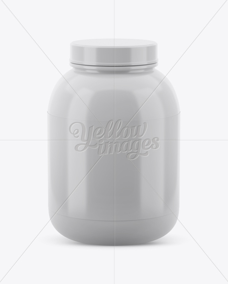 Glossy Protein Jar Mockup (High-Angle Shot)