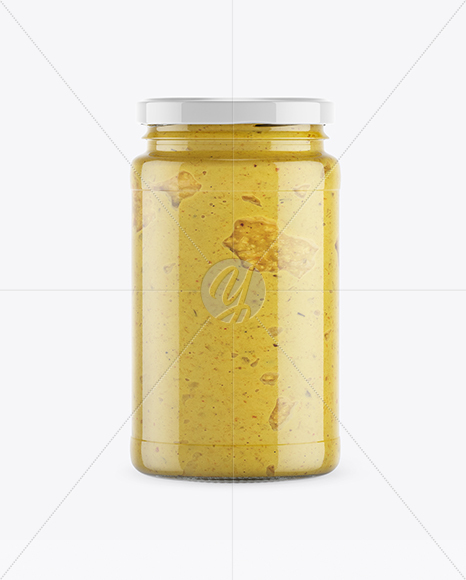 Clear Glass Jar w/ Sauce Mockup Clear Glass Jar w/ Sauce Mockup