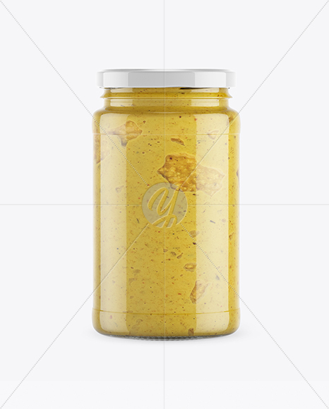 Clear Glass Jar w/ Sauce Mockup