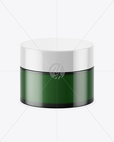 Dark Green Glass Cosmetic Jar Mockup Dark Green Glass Cosmetic Jar Mockup