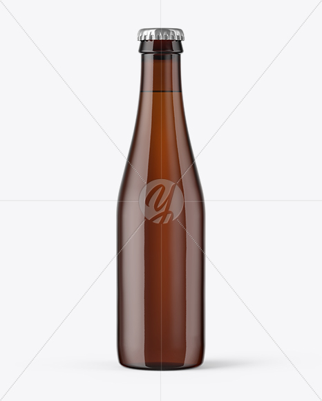 Amber Glass Beer Bottle Mockup