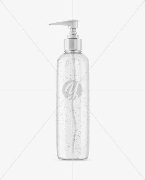 Clear Cosmetic Bottle with Pump Mockup