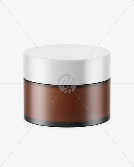 Frosted Amber Glass Cosmetic Jar Mockup